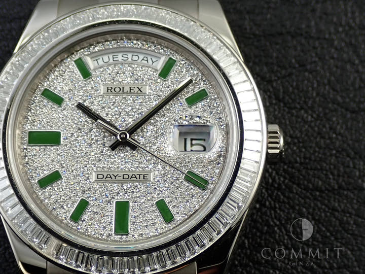 ロレックス デイデイトII Ref.218399BR ホワイトゴールド ダイヤモンド文字盤