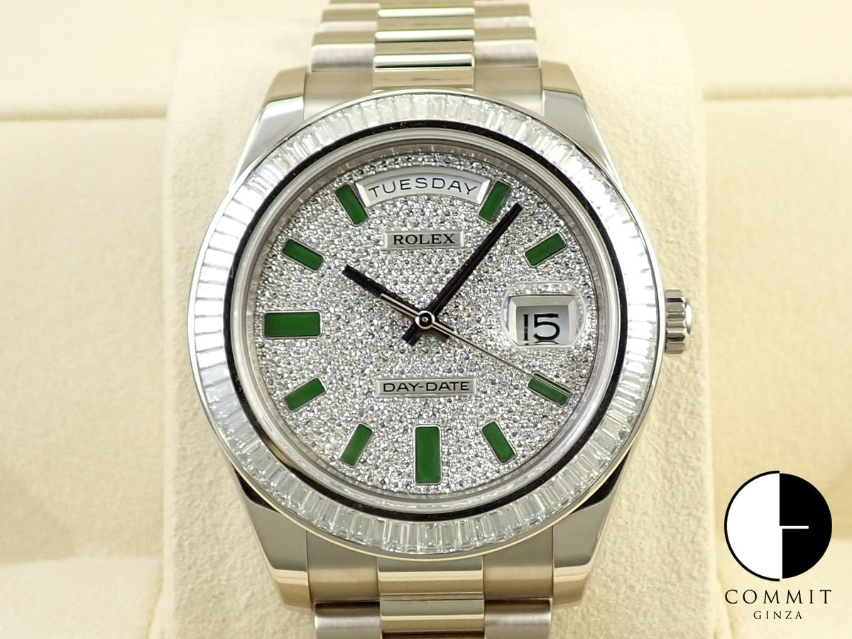 ロレックス デイデイトII Ref.218399BR ホワイトゴールド ダイヤモンド文字盤