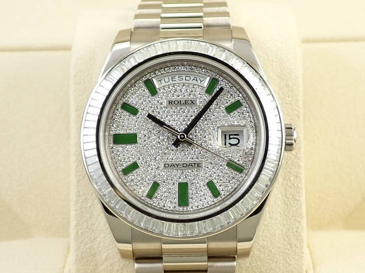 ロレックス デイデイトII Ref.218399BR ホワイトゴールド ダイヤモンド文字盤