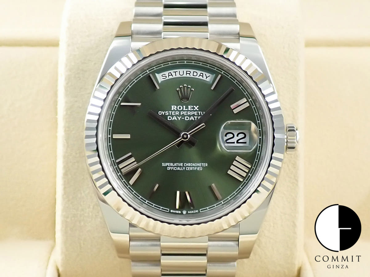 ロレックス デイデイト40 Ref.228236 プラチナ オリーブグリーン文字盤