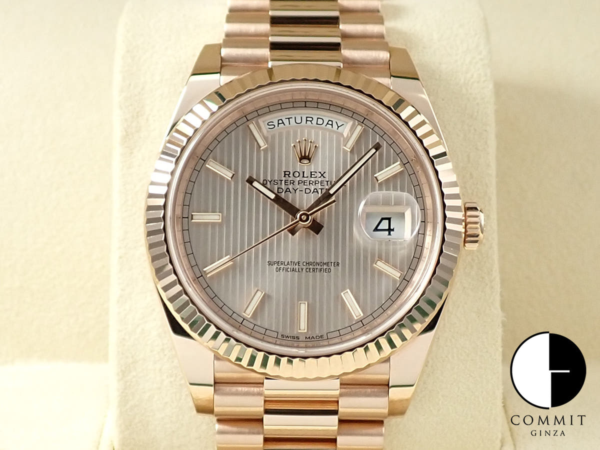 ロレックス デイデイト40 Ref.228235 エバーローズゴールド サンダストストライプ文字盤