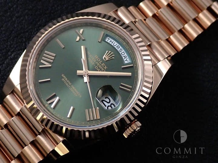ロレックス デイデイト40 Ref.228235 エバーローズゴールド オリーブグリーン文字盤