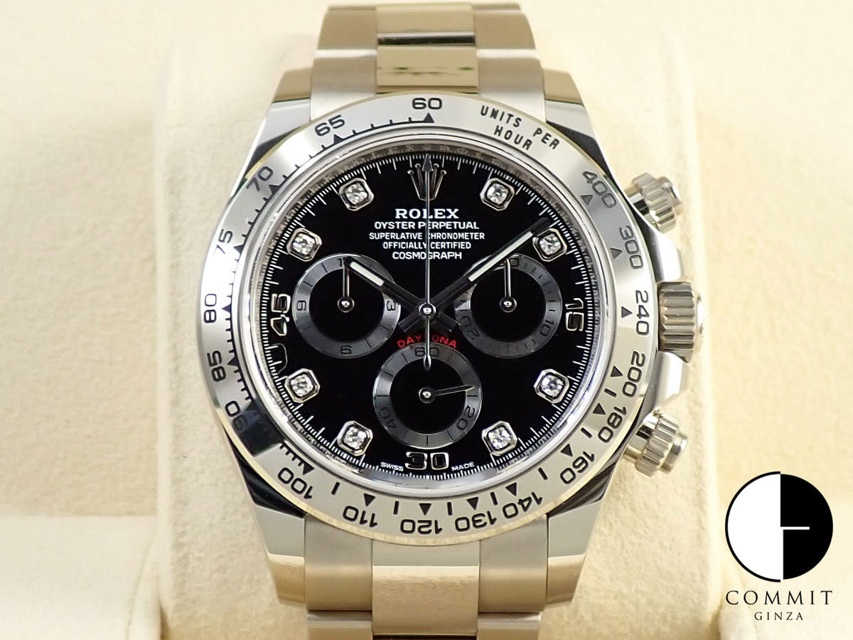 ロレックス デイトナ Ref.116509G ホワイトゴールド ブラックx8Pダイヤ文字盤