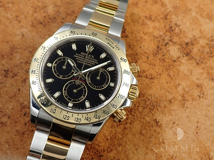 ロレックス デイトナ Ref.116523 ステンレススチール/イエローゴールド ブラック文字盤