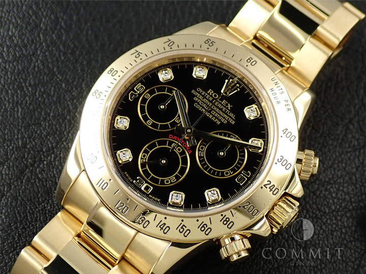 ロレックス デイトナ Ref.116528G イエローゴールド ブラック文字盤