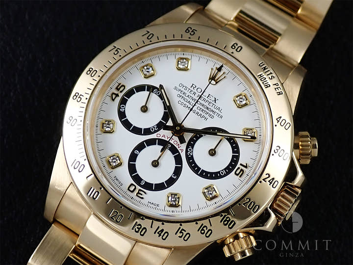 ロレックス デイトナ エルプリメロ Ref.16528G イエローゴールド ホワイトx8Pダイヤ文字盤