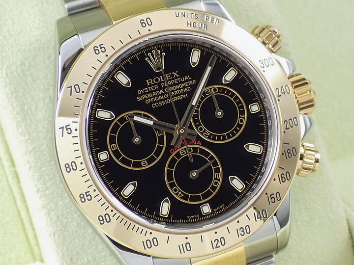 ロレックス デイトナ Ref.116523 ステンレススチール/イエローゴールド ブラック文字盤