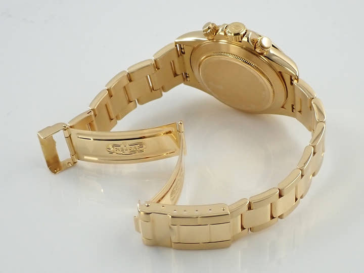 ロレックス デイトナ エルプリメロ Ref.16528 イエローゴールド パヴェダイヤx8Pエメラルド文字盤