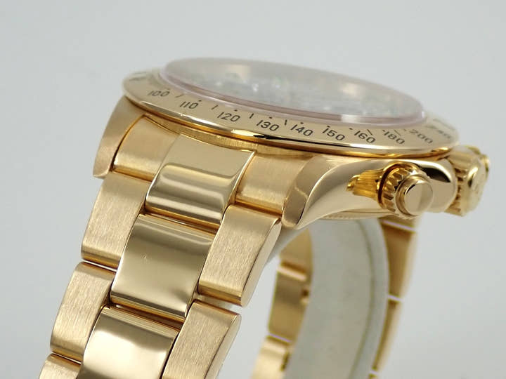 ロレックス デイトナ エルプリメロ Ref.16528 イエローゴールド パヴェダイヤx8Pエメラルド文字盤