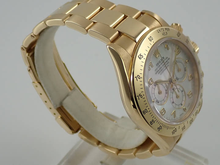 ロレックス デイトナ エルプリメロ Ref.16528 イエローゴールド ホワイトシェル アラビア文字盤
