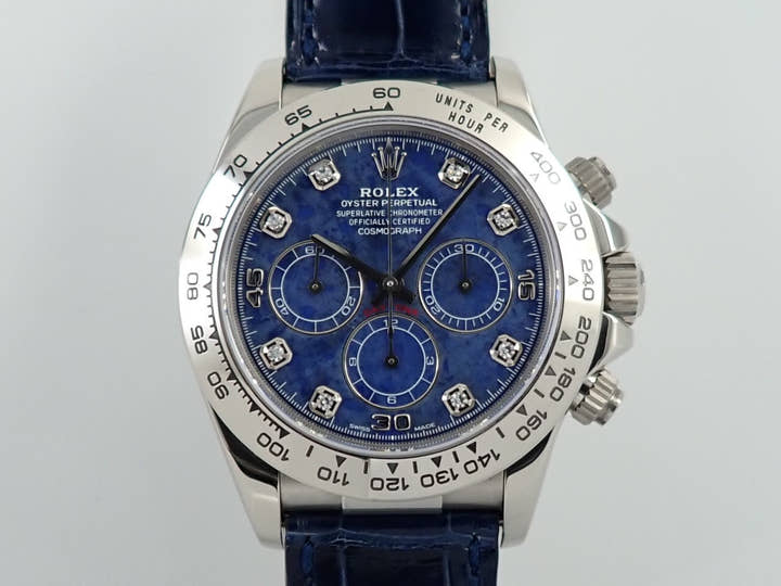ロレックス デイトナ エルプリメロ Ref.16519G ホワイトゴールド ソーダライトx8Pダイヤ文字盤