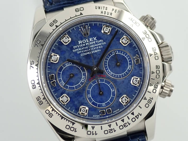 ロレックス デイトナ エルプリメロ Ref.16519G ホワイトゴールド ソーダライトx8Pダイヤ文字盤