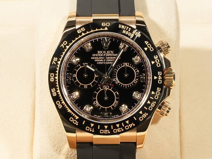 ロレックス デイトナ Ref.116518LN イエローゴールド ブラックx8Pダイヤ文字盤