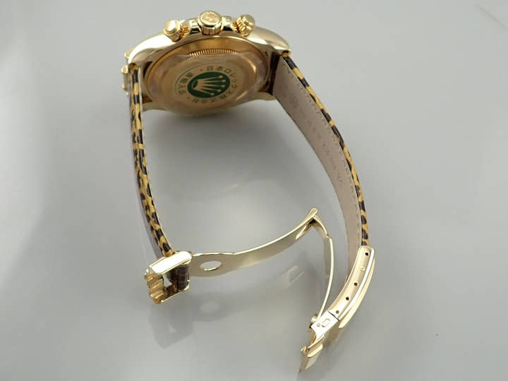 ロレックス デイトナ Ref.116598SACO イエローゴールド レパードx8Pダイヤ文字盤