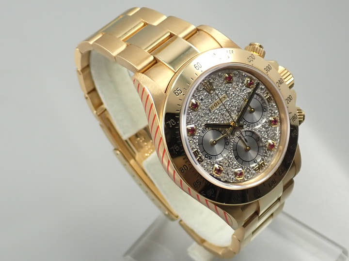 ロレックス デイトナ エルプリメロ Ref.16528 イエローゴールド パヴェダイヤ文字盤