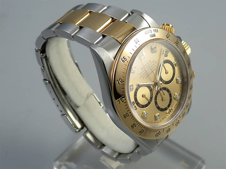 ロレックス デイトナ エルプリメロ Ref.16523G ステンレススチール/イエローゴールド シャンパン×8Pダイヤ文字盤