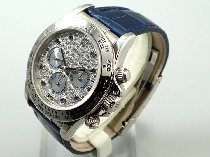 ロレックス デイトナ エルプリメロ Ref.16519 ホワイトゴールド パヴェダイヤx8Pサファイア文字盤