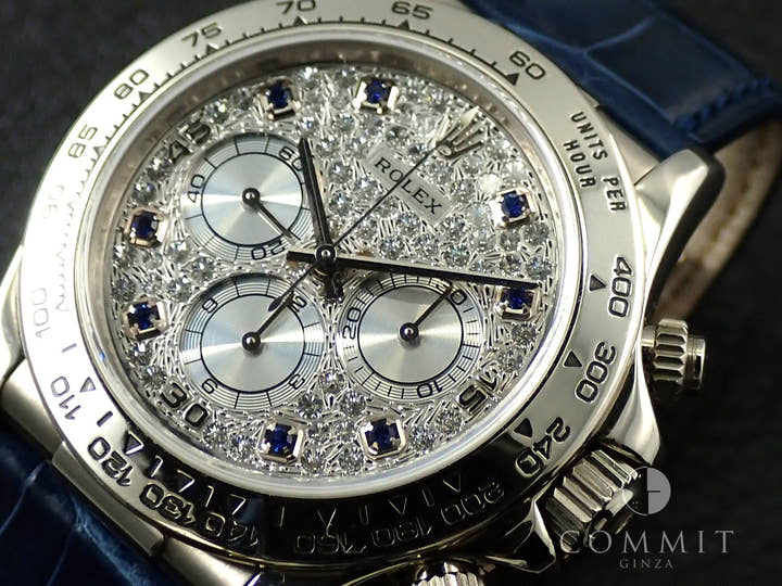 ロレックス デイトナ エルプリメロ Ref.16519 ホワイトゴールド パヴェダイヤx8Pサファイア文字盤