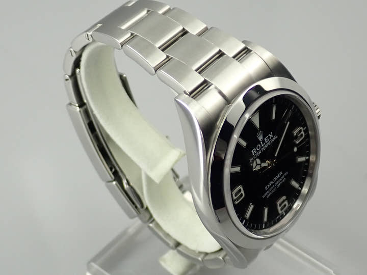 ロレックス エクスプローラーI 鏡面ブラックアウト Ref.214270 ステンレススチール ブラック文字盤