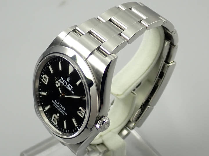 ロレックス エクスプローラーI 鏡面ブラックアウト Ref.214270 ステンレススチール ブラック文字盤