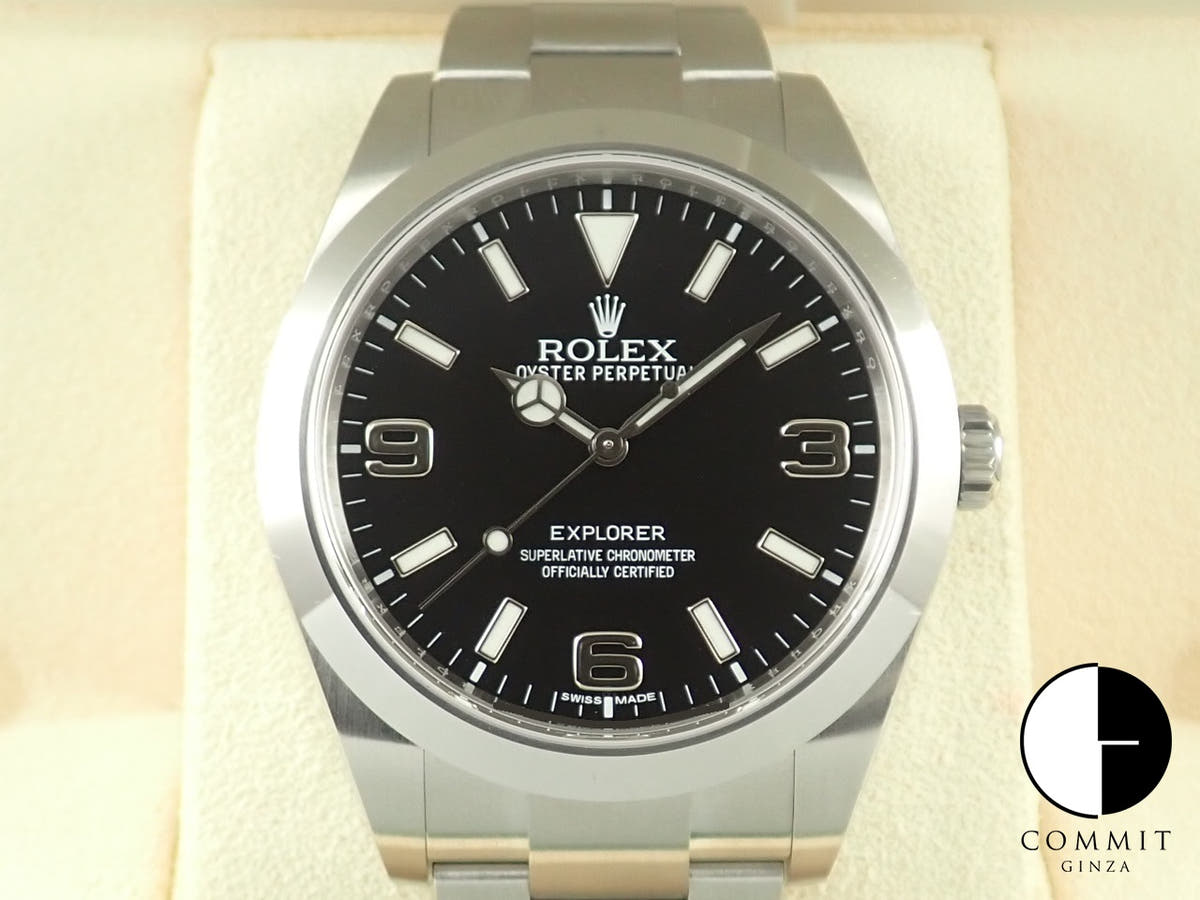 Rolex Explorer I, Mirror Black Dial, Ref. 214270, Stainless Steel
