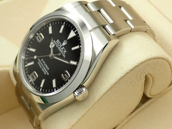 Rolex Explorer I, Mirror Black Dial, Ref. 214270, Stainless Steel
