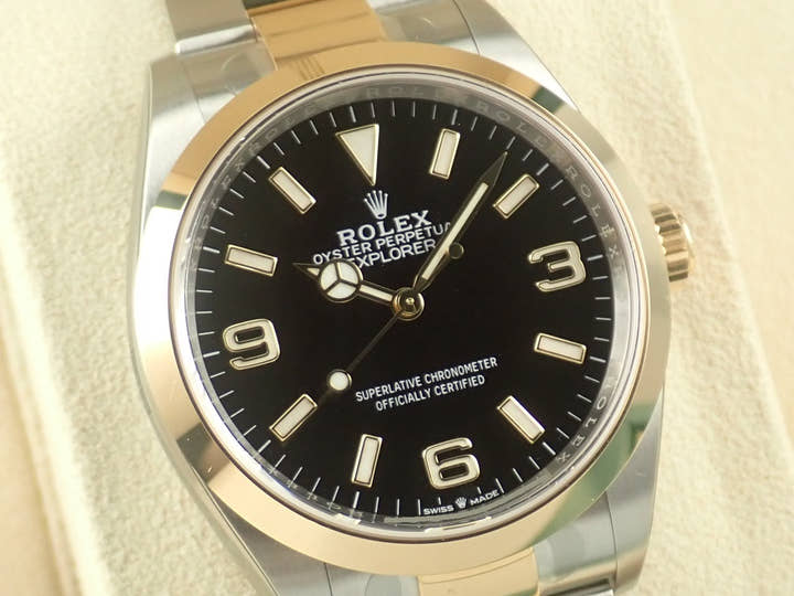 ロレックス エクスプローラー36 Ref.124273 ステンレススチール/イエローゴールド ブラック文字盤