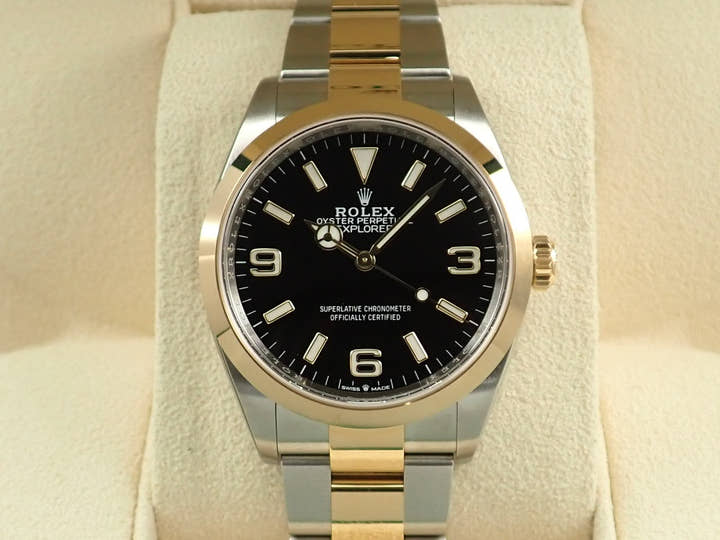 ロレックス エクスプローラー36 Ref.124273 ステンレススチール/イエローゴールド ブラック文字盤