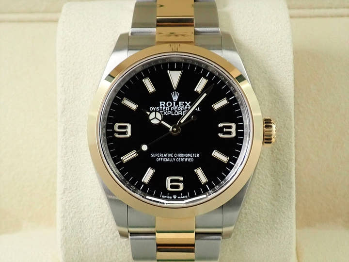 ロレックス エクスプローラー36 Ref.124273 ステンレススチール/イエローゴールド ブラック文字盤