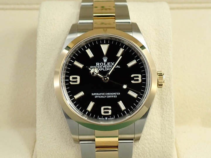 ロレックス エクスプローラー36 Ref.124273 ステンレススチール/イエローゴールド ブラック文字盤