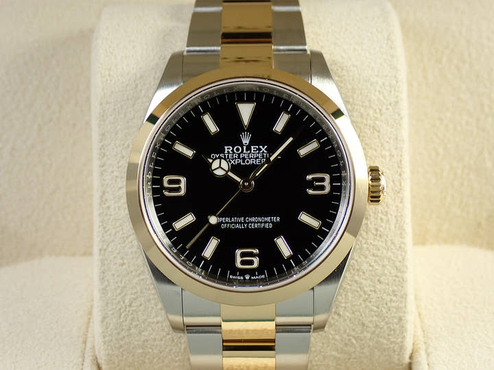 ロレックス エクスプローラー36 Ref.124273 ステンレススチール/イエローゴールド ブラック文字盤