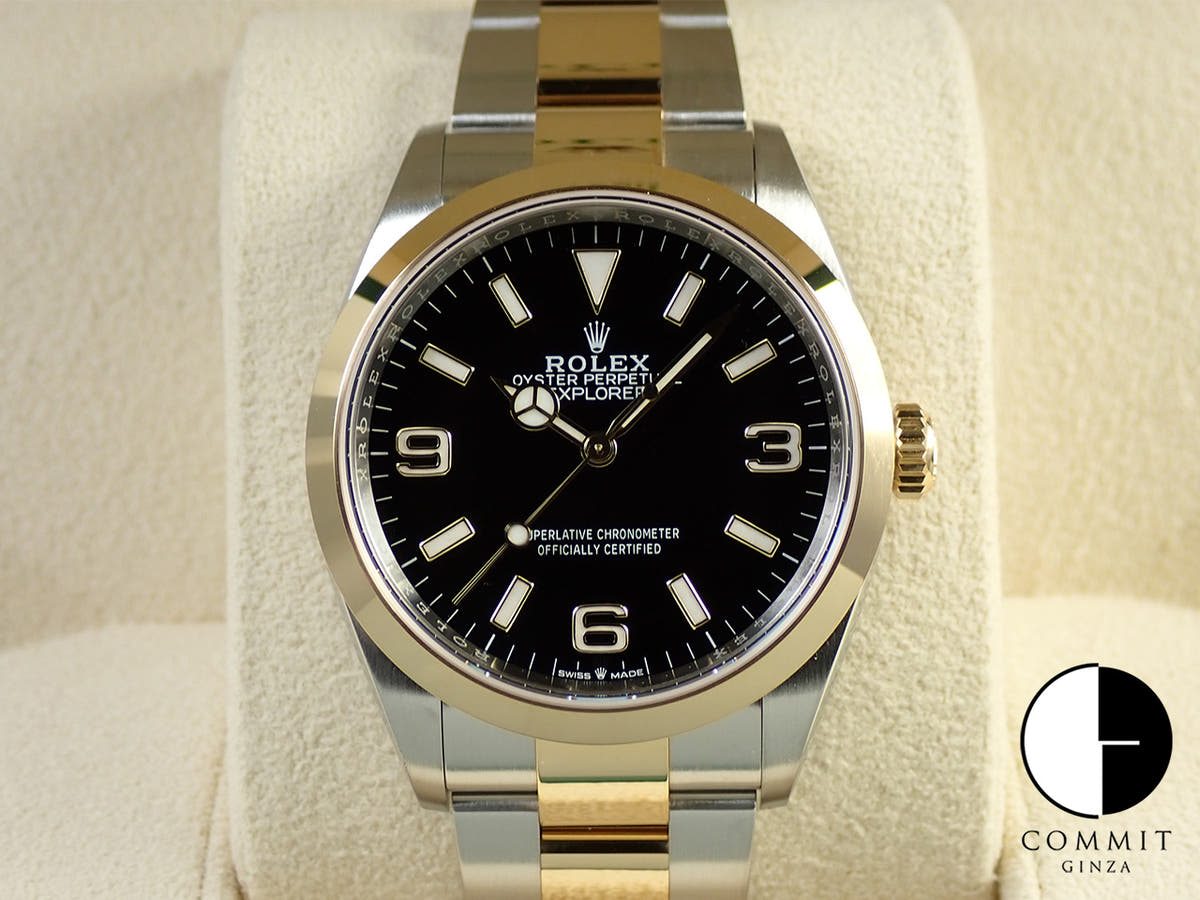 ロレックス エクスプローラー36 Ref.124273 ステンレススチール/イエローゴールド ブラック文字盤