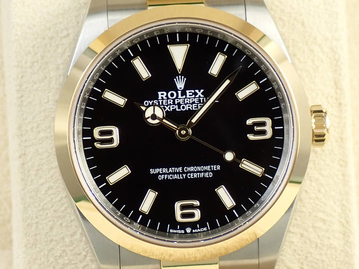 ロレックス エクスプローラー36 Ref.124273 ステンレススチール/イエローゴールド ブラック文字盤