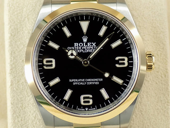 ロレックス エクスプローラー36 Ref.124273 ステンレススチール/イエローゴールド ブラック文字盤