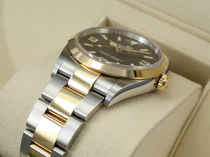 ロレックス エクスプローラー36 Ref.124273 ステンレススチール/イエローゴールド ブラック文字盤