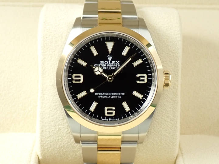 ロレックス エクスプローラー36 Ref.124273 ステンレススチール/イエローゴールド ブラック文字盤