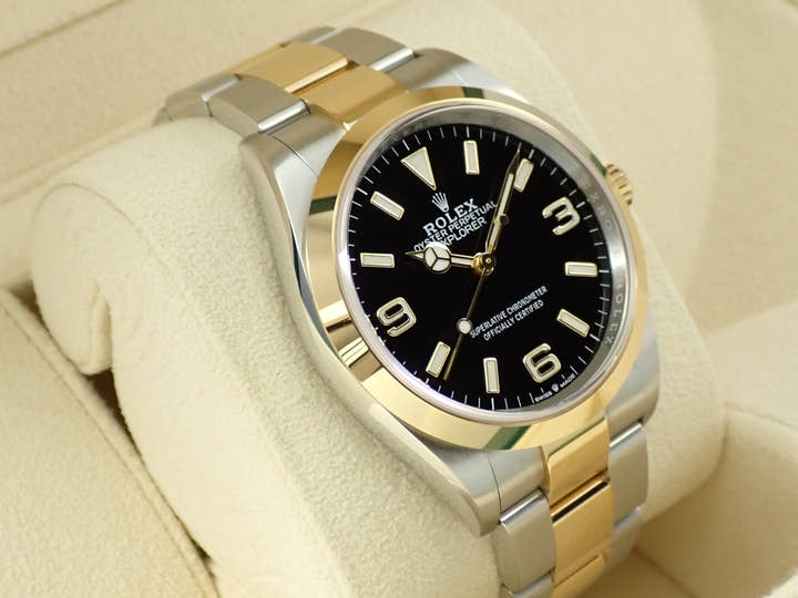 ロレックス エクスプローラー36 Ref.124273 ステンレススチール/イエローゴールド ブラック文字盤