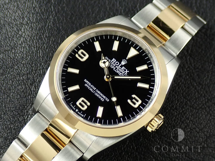 ロレックス エクスプローラー36 Ref.124273 ステンレススチール/イエローゴールド ブラック文字盤