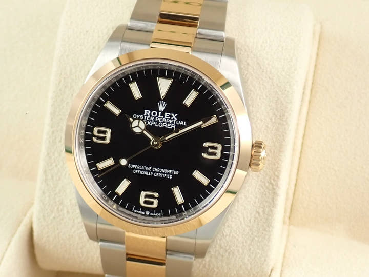 ロレックス エクスプローラー36 Ref.124273 ステンレススチール/イエローゴールド ブラック文字盤