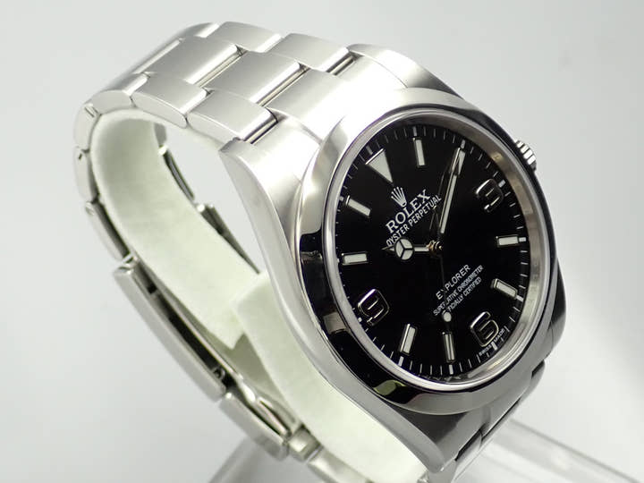 ロレックス エクスプローラーI 鏡面ブラックアウト Ref.214270 ステンレススチール ブラック文字盤