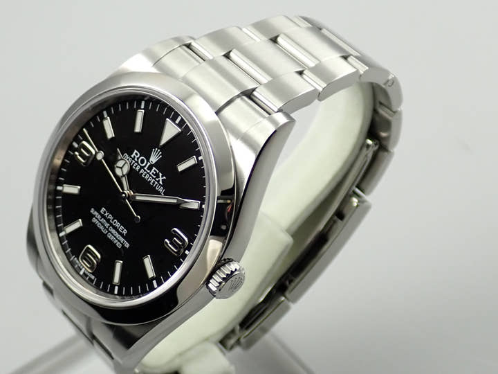 ロレックス エクスプローラーI 鏡面ブラックアウト Ref.214270 ステンレススチール ブラック文字盤
