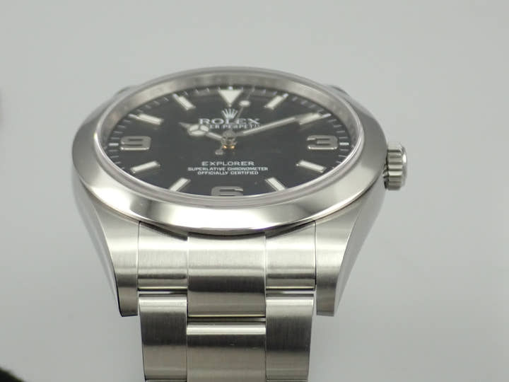 ロレックス エクスプローラーI 鏡面ブラックアウト Ref.214270 ステンレススチール ブラック文字盤