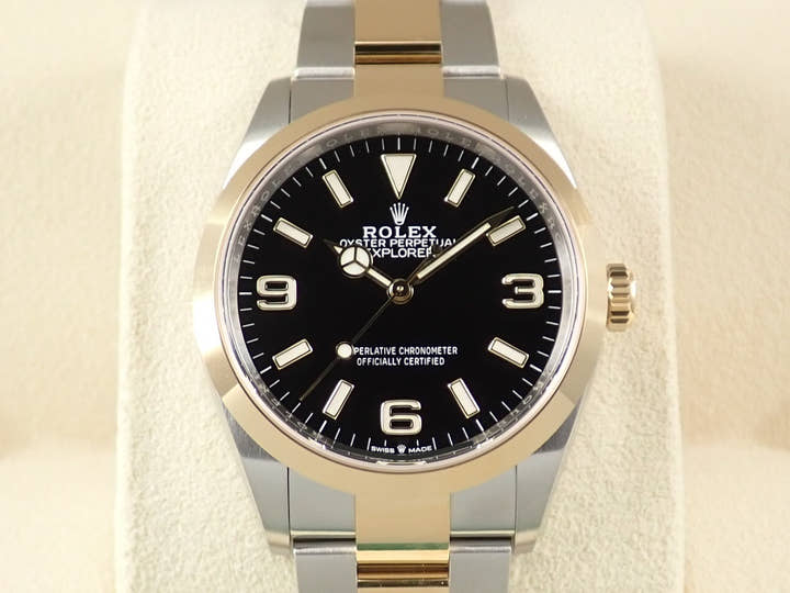 ロレックス エクスプローラー36 Ref.124273 ステンレススチール/イエローゴールド ブラック文字盤