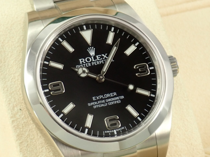 ロレックス エクスプローラーI 鏡面ブラックアウト Ref.214270 ステンレススチール ブラック文字盤