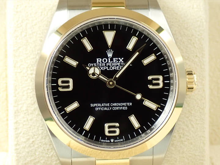 ロレックス エクスプローラー36 Ref.124273 ステンレススチール/イエローゴールド ブラック文字盤