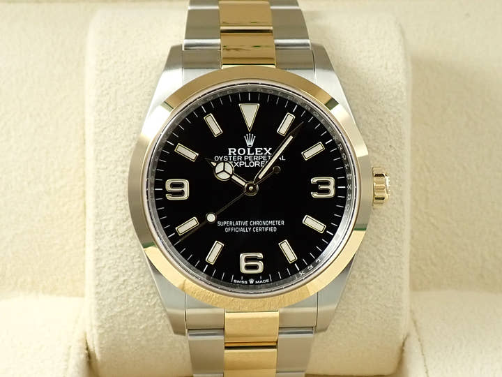 ロレックス エクスプローラー36 Ref.124273 ステンレススチール/イエローゴールド ブラック文字盤
