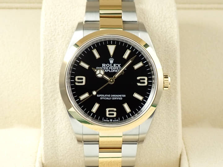 ロレックス エクスプローラー36 Ref.124273 ステンレススチール/イエローゴールド ブラック文字盤