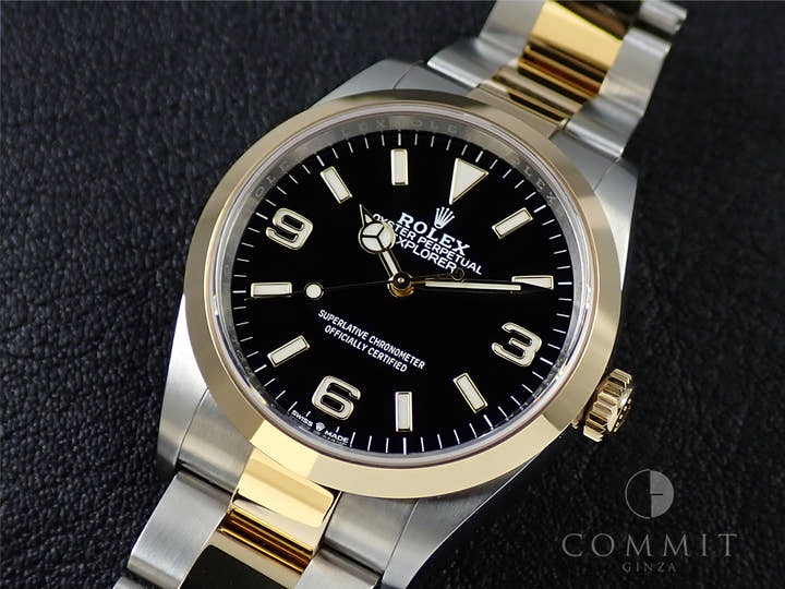 ロレックス エクスプローラー36 Ref.124273 ステンレススチール/イエローゴールド ブラック文字盤