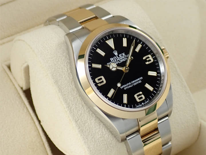 ロレックス エクスプローラー36 Ref.124273 ステンレススチール/イエローゴールド ブラック文字盤