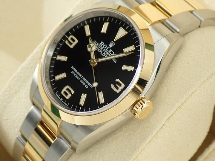 ロレックス エクスプローラー36 Ref.124273 ステンレススチール/イエローゴールド ブラック文字盤